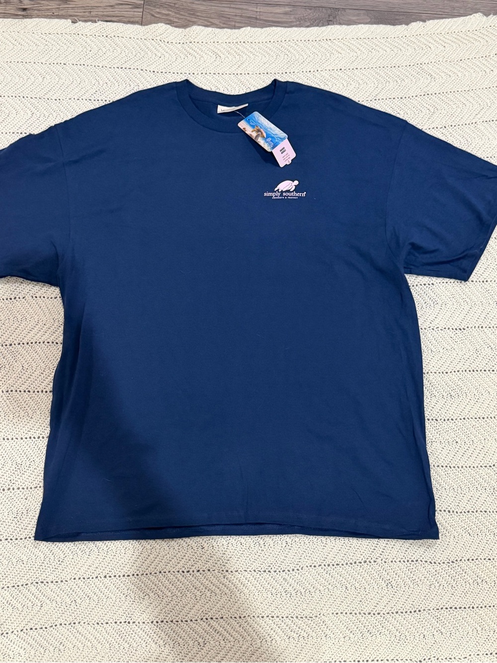 NWT Simply Southern Tennis Turtle T-Shirt Navy Blue XXL